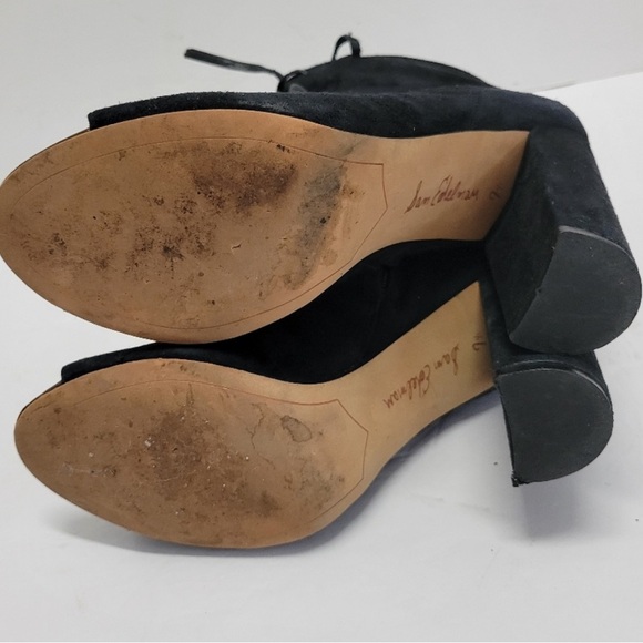 Sam Edelman Yvie Suede Black Lace Up Booties - Picture 8 of 9